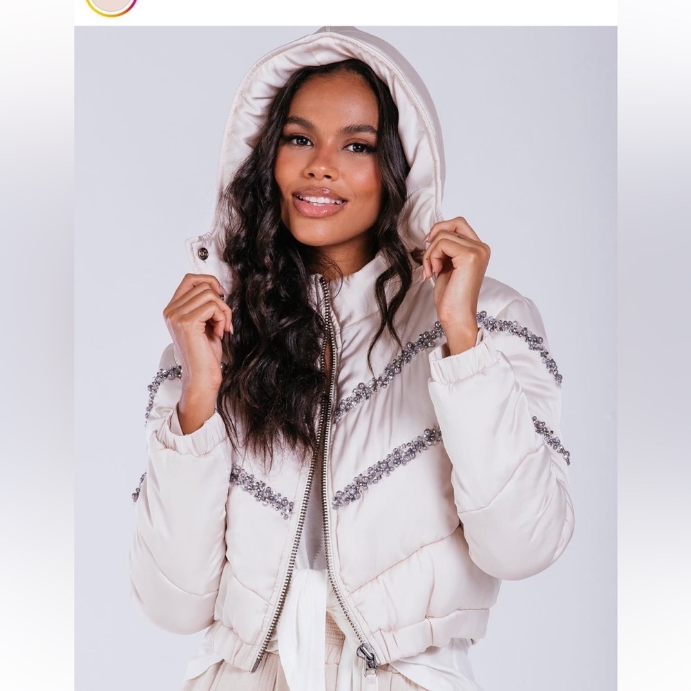 Charth Pearl satin embellished bomber jacket